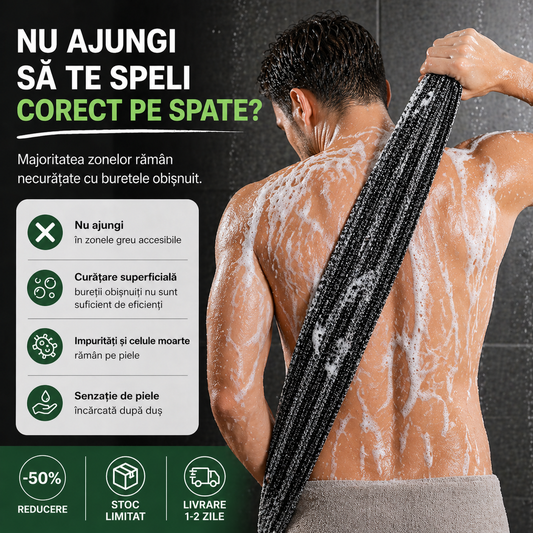 Derma™ prosop exfoliant antibacterian pentru duș - 120 cm