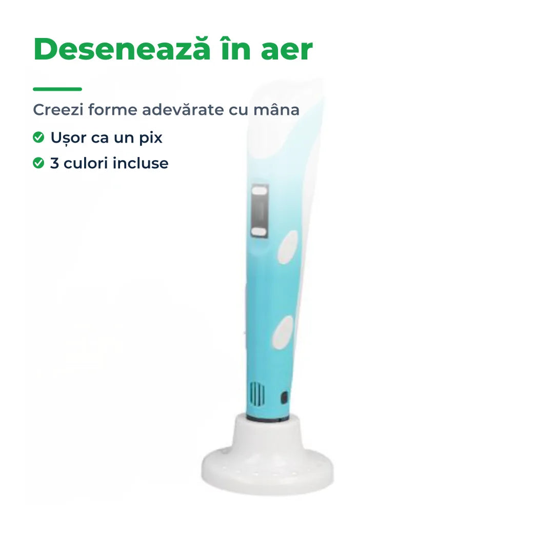 Creion 3D Pen V2 cu 3 rezerve