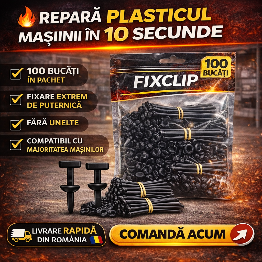Set Clipsuri auto pentru fixare plastic (50 bucăți + 50 GRATIS)