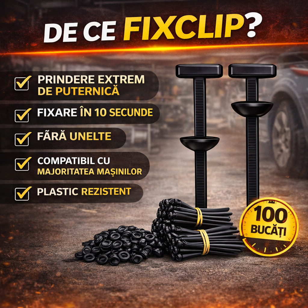 Set Clipsuri auto pentru fixare plastic (50 bucăți + 50 GRATIS)