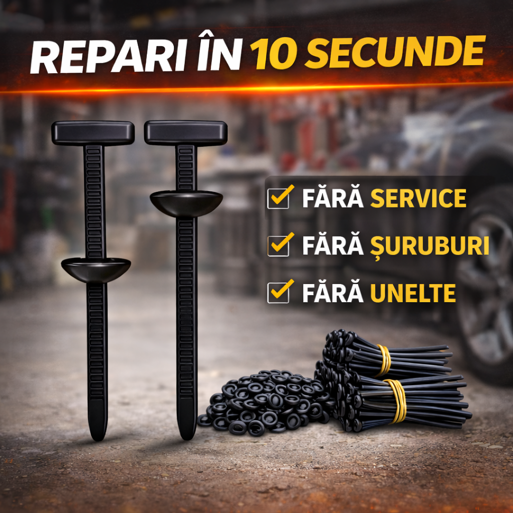 Set Clipsuri auto pentru fixare plastic (50 bucăți + 50 GRATIS)