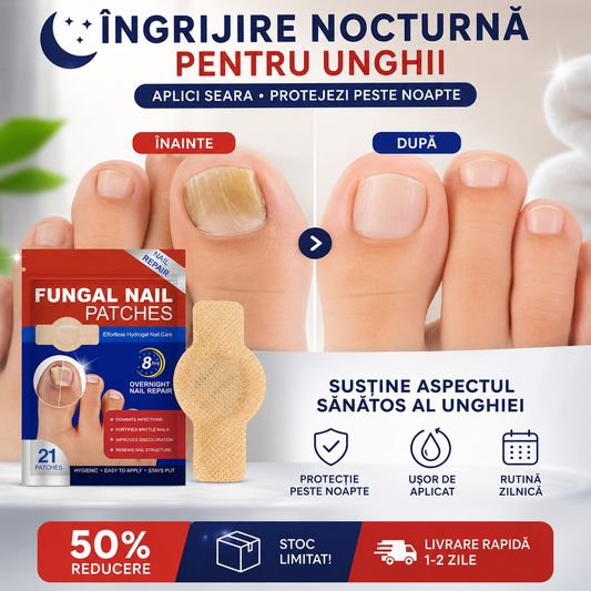 Set 21 Plasturi pentru Unghii Deteriorate si Ingalbenite - Ingrijire Nocturna si Protectie