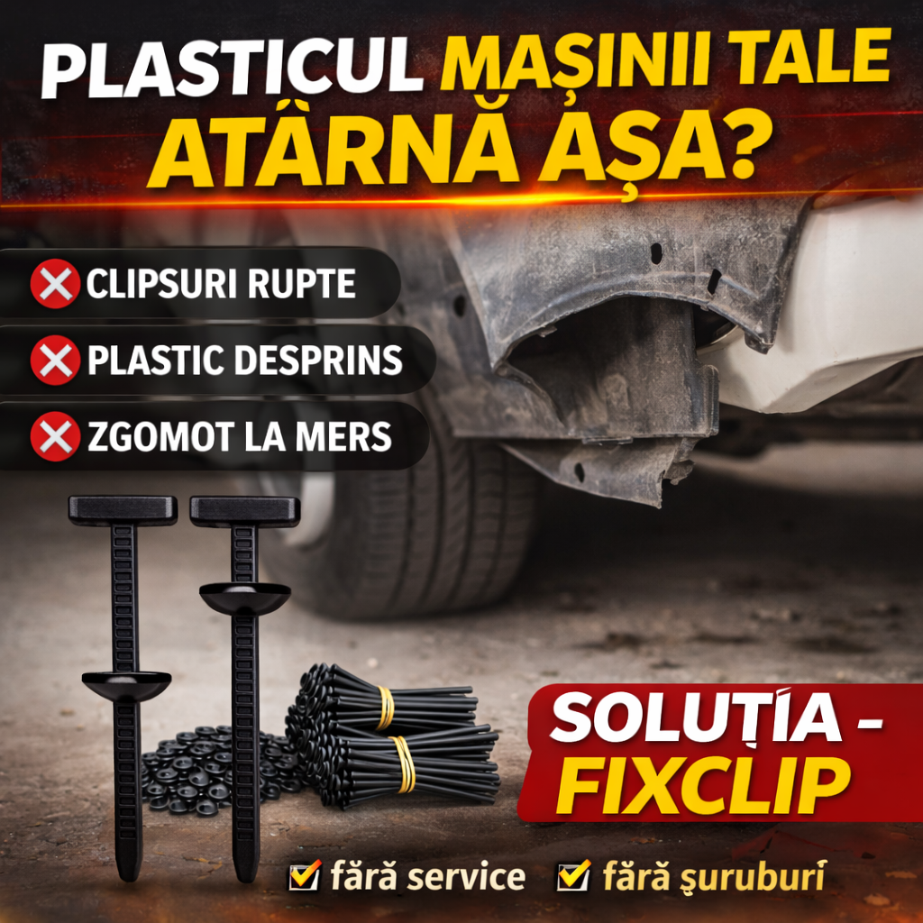 Set Clipsuri auto pentru fixare plastic (50 bucăți + 50 GRATIS)