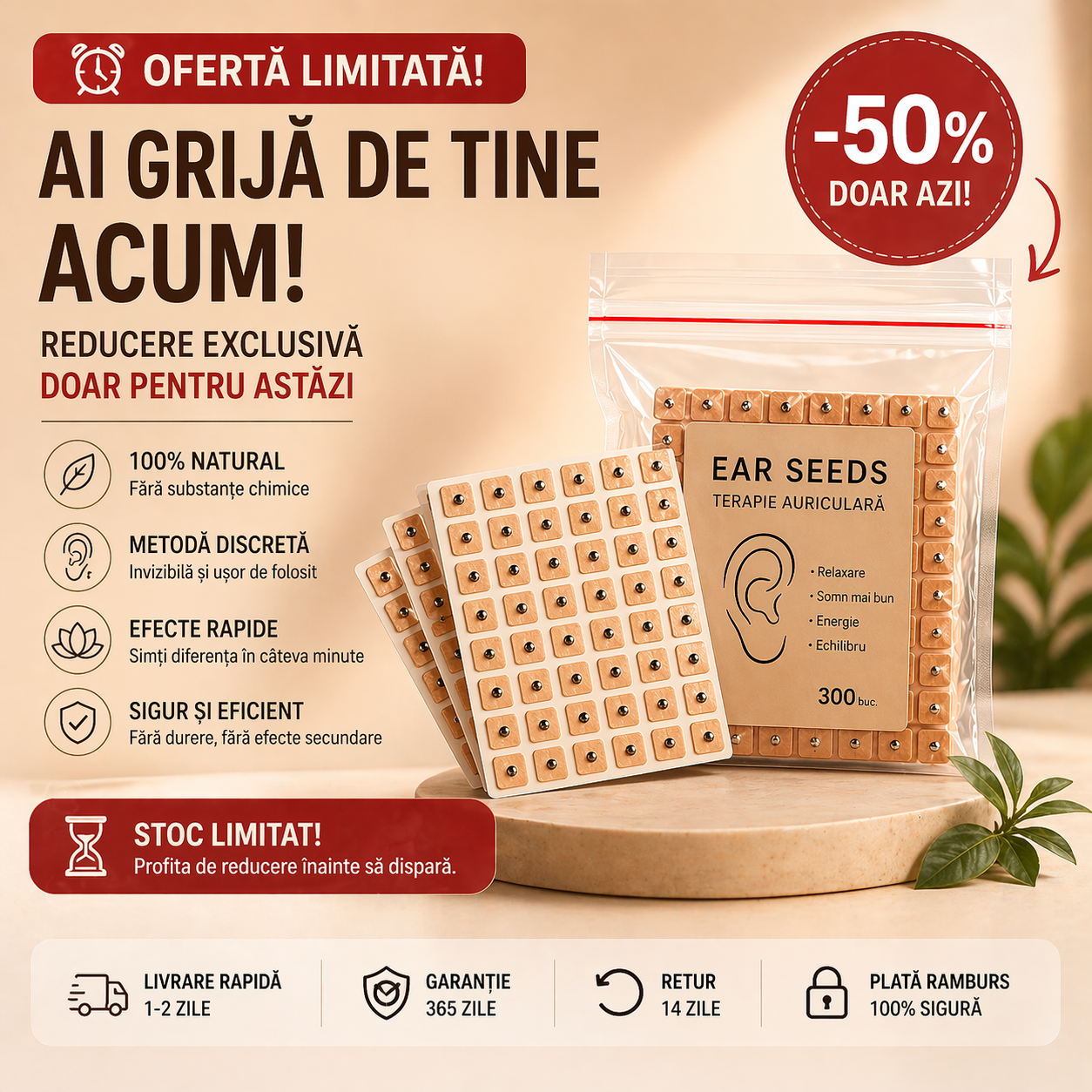 NeuroPoints™ – Kit Relaxare Auriculară - 300 buc