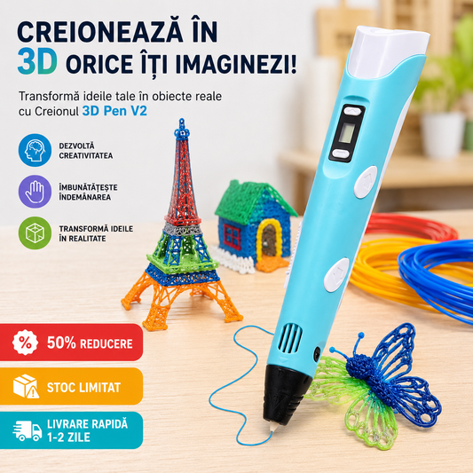 Creatix™ Creion 3D cu 3 Rezerve