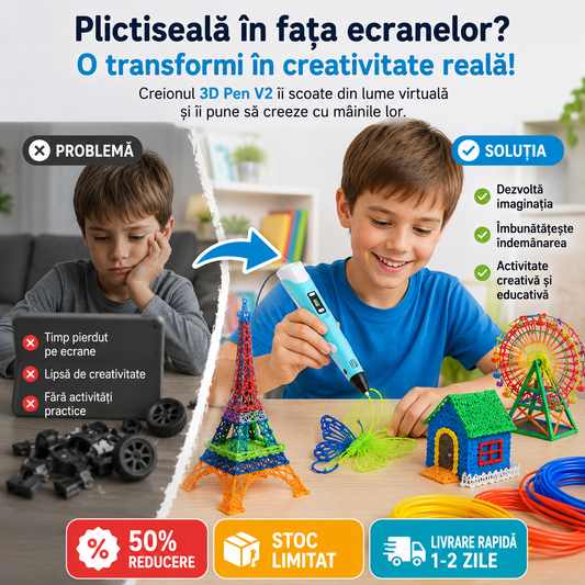 Creatix™ Creion 3D cu 3 Rezerve