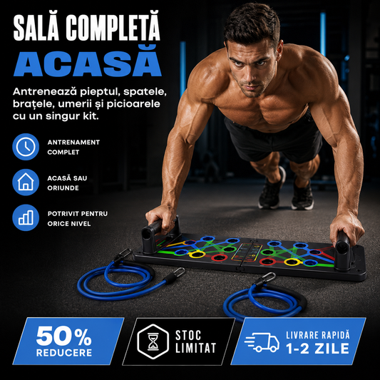 Kit Fitness Multifuncțional cu Placă și Benzi Elastice