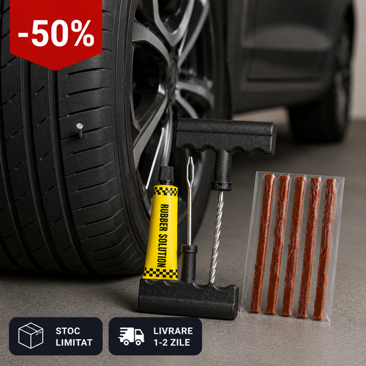 Kit complet de reparare pană – 5 Șnururi, 2 unelte și adeziv inclus