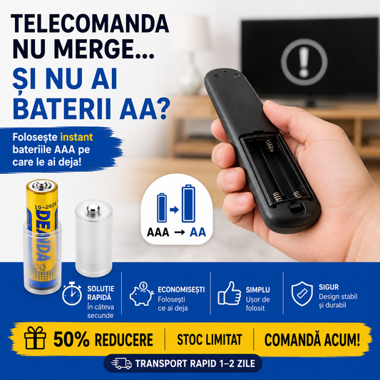 Convertor Portabil de Baterii Mici (AAA) la Mari (AA)