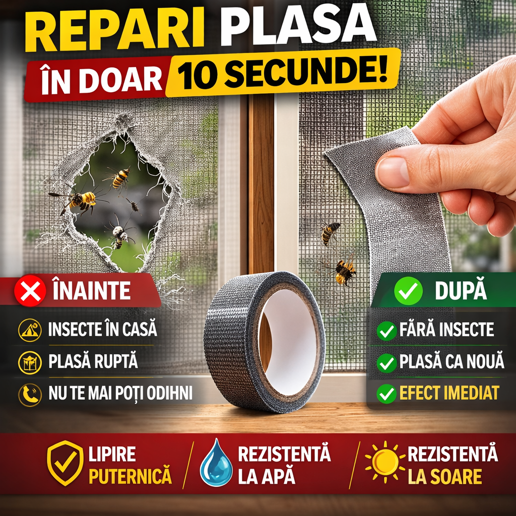 Bandă Reparare Plasă Anti-Insecte de 2 metri