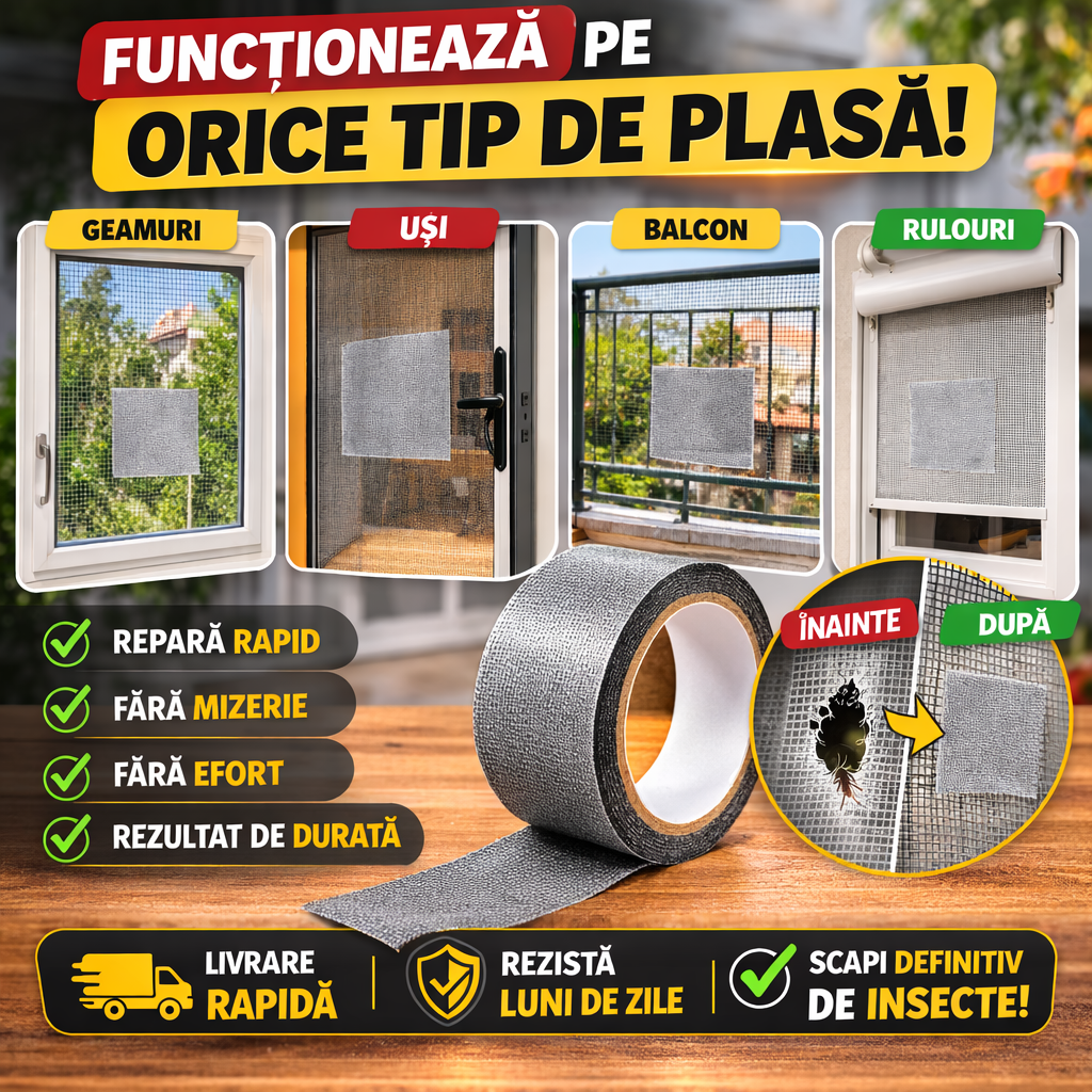 Bandă Reparare Plasă Anti-Insecte de 2 metri