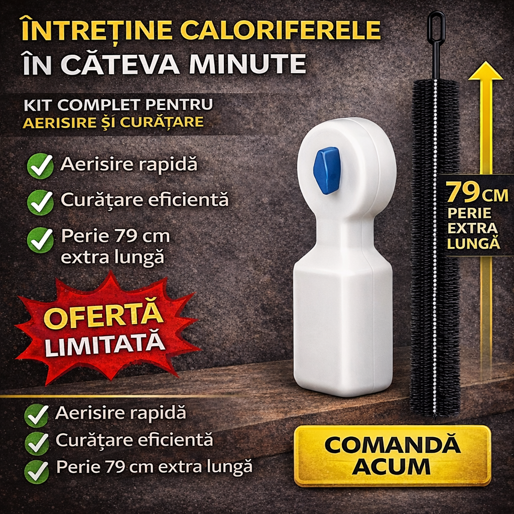 Kit complet pentru întreținerea caloriferelor – dispozitiv + perie