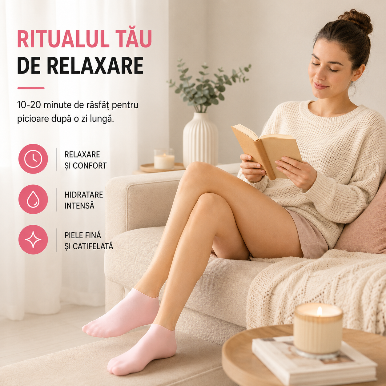 Oferta 50% Reducere - Sosete hidratante de îngrijire