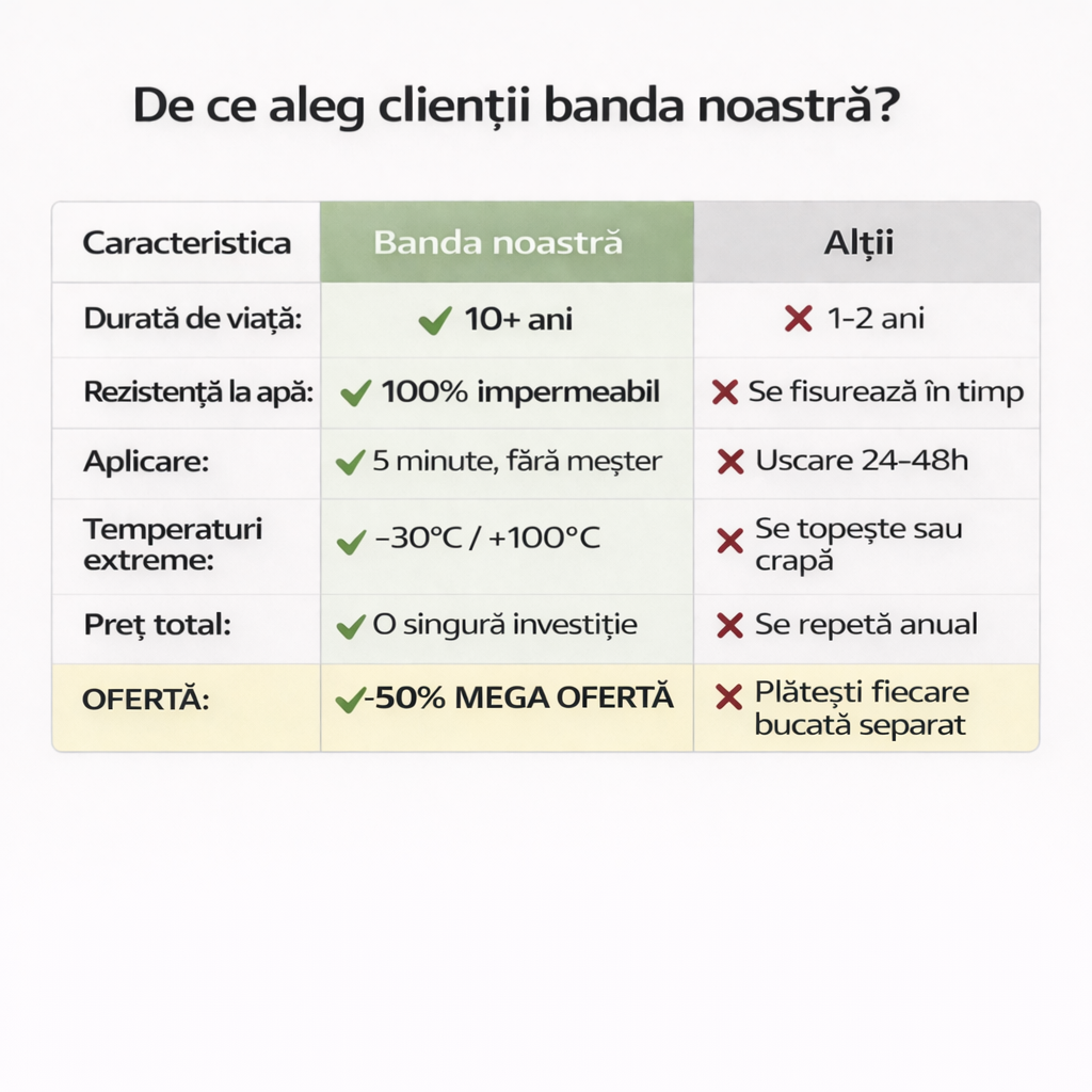 TapaFix Pro™ Bandă Impermeabilă 5 metri, lăţime 5cm — 50% REDUCERE