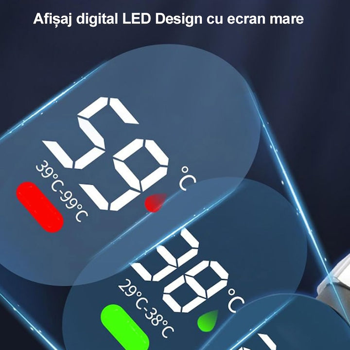 Termometru inteligent de duș cu afișaj LED și ecran tactil